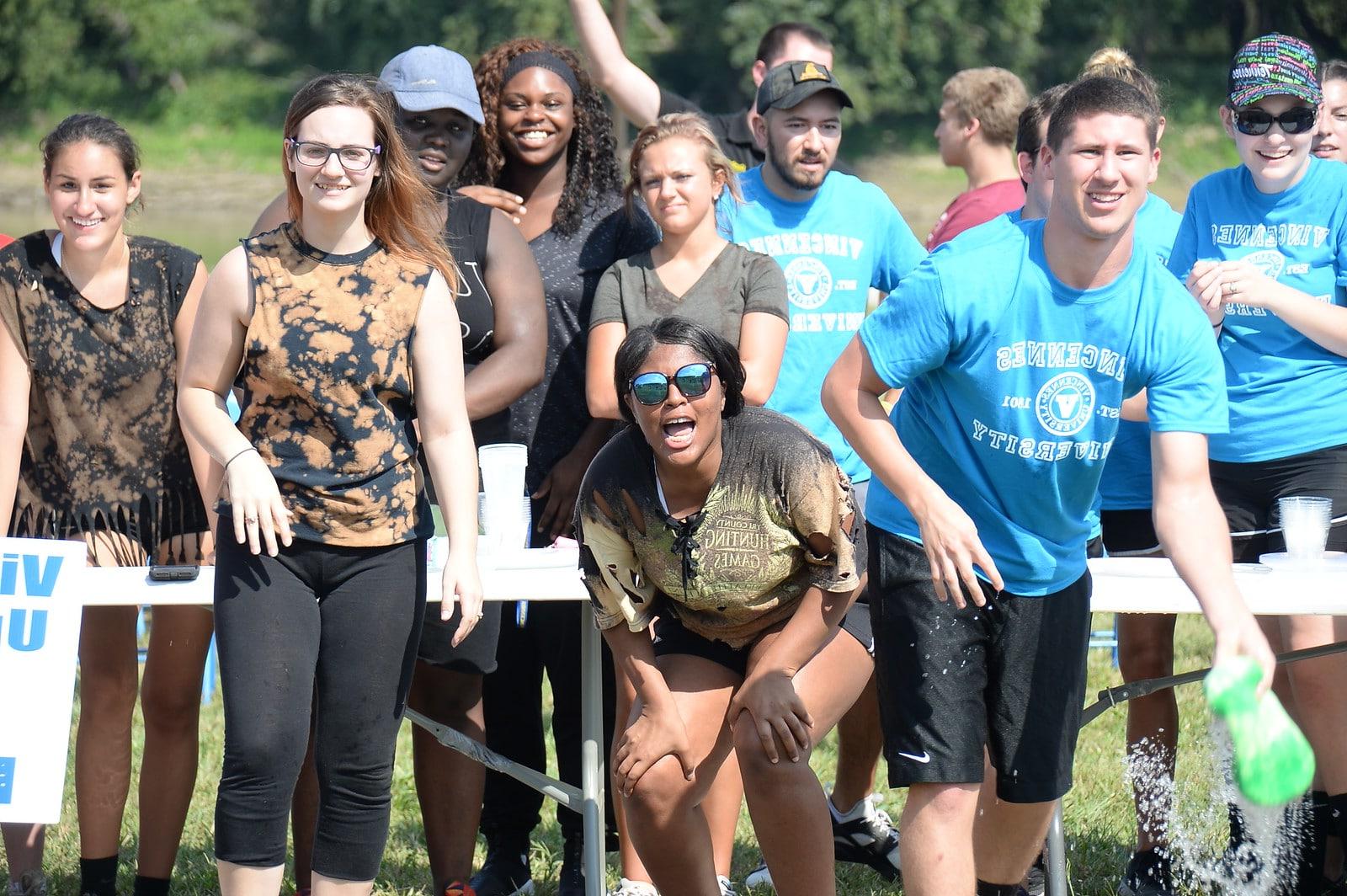 Students playing games during welcome week